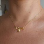 El Yapımı Minimalist Altın Kaplama Gümüş Yılan Kolye - Görsel 3